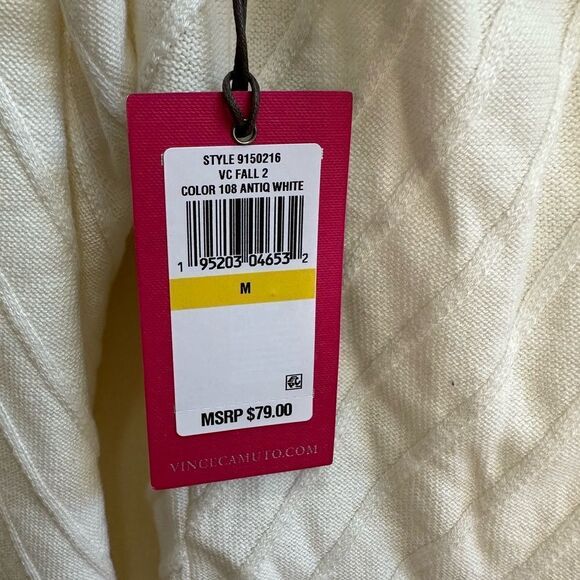 Vince Camuto Antique White Mock Neck Sweater Size Medium NWT - Picture 4 of 9
